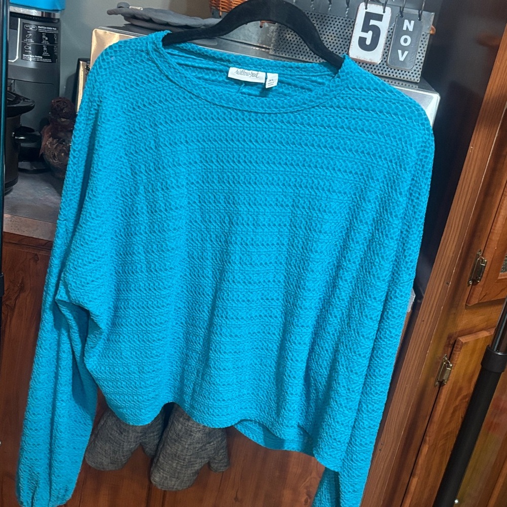 Elegant Teal Crew Neck Sweater brand new ! No tags. But never wore